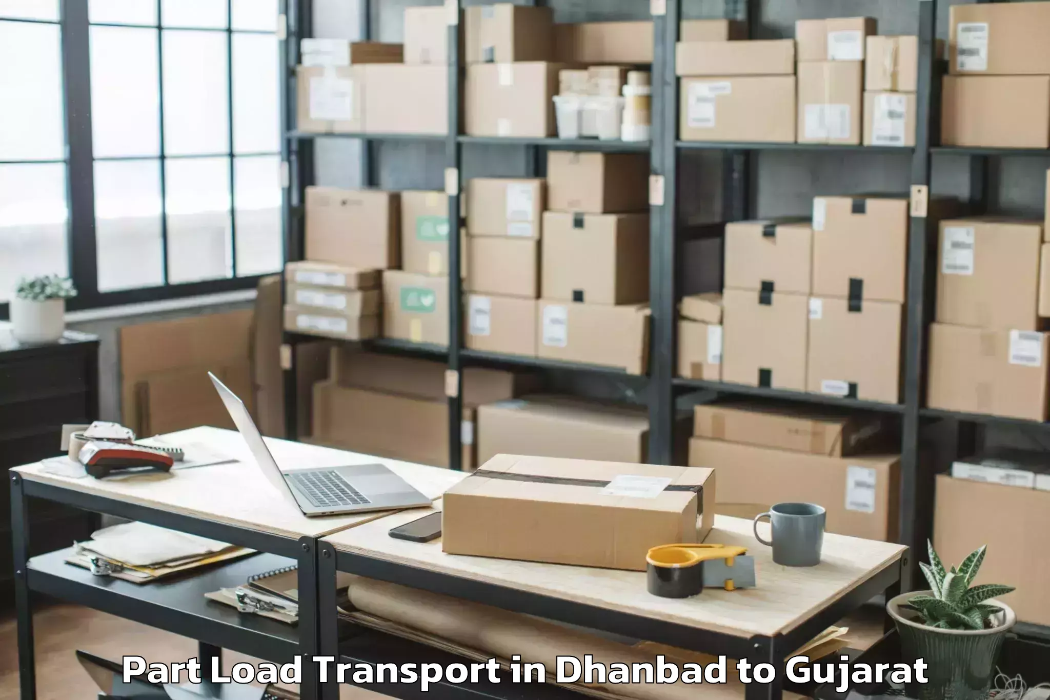 Top Dhanbad to Bedi Part Load Transport Available